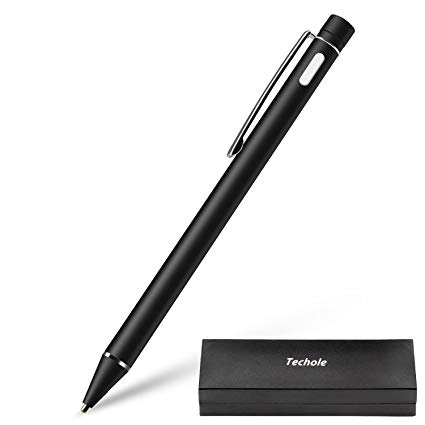 Techole Active Stylus Pen, iPad Stylus with 1.8mm Fine Tip Supporting 40 Hours Playing Time, Rechargeable Digital Pen for iPad, iPhone, Samsung Tab, Kindle, Huawei and other Touchscreen Devices
