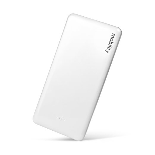 Mobility 10,000 mAh Power Bank (white) w/ Dual USB Output - Portable Charger/Lithium Polymer Battery Pack Designed to Charge Cell Phones, Tablets & Other Mobile Devices While Traveling or On-the-Go