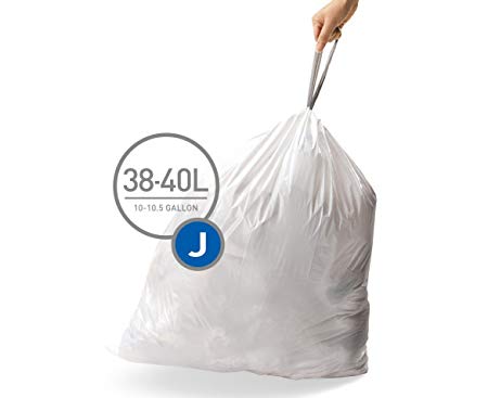 simplehuman BULK VALUE PACK Code J Custom Fit Trash Can Liner 30-45 L / 8-12 Gallon, 200 Pack