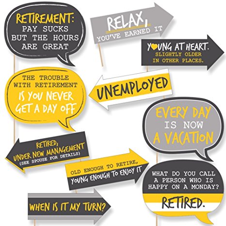 Funny Retirement - Party Photo Booth Props Kit - 10 Piece