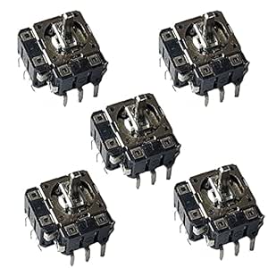 Acxico 5Pcs FJ06K-S Small Joystick with Switch Potentiometer B10K with Five Direction Push Button Switch