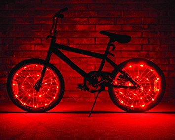 LEDMO（2 pack）Rechargeable Bicycle Bike Rim Lights, Bicycle Wheel Wire Rim 41 LED Cycling Flash Light, LED Colorful Wheel Lights, Perfect for Safety and Fun Multi-color - Chargeable