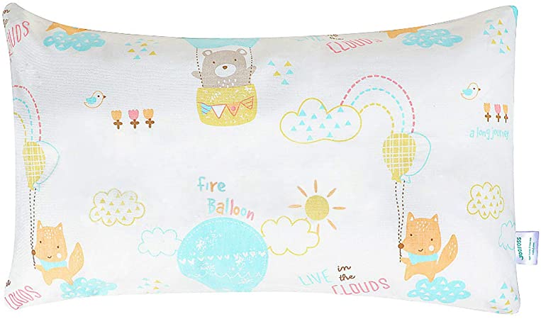 Yoofoss Toddler Pillow with Pillowcase Kids Pillow for Sleeping Hypoallergenic & Anti-mite Evolon Toddler Pillow for Cot Bed & Travel