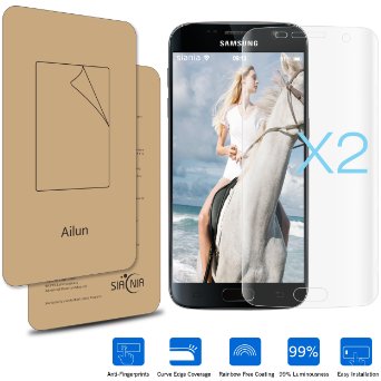 Galaxy S7 Screen Protector2 Packsby AilunCurved Edge-to-Edge Full CoverageUltra ClearAnti-ScratchBubble FreeReduce FingerprintampOil StainsHD PET FilmCase Friendly-Siania Retail Package