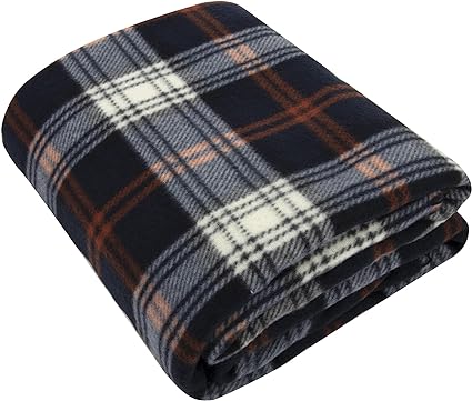 50x60 Throw Blankets, Plaid Fleece Throw Blankets for Bedroom, Couch, Livingroom, Chair, Pets, Outdoors (Black)