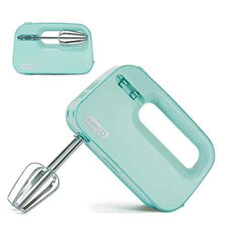 Dash SHM01DSBU Smart Store Compact Hand Mixer Electric for Whipping   Mixing Cookies, Brownies, Cakes, Dough, Batters, Meringues & More, 3 Speed, Aqua