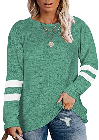 DOLNINE Plus Size Sweatshirts for Women Long Sleeve Oversized Tunic Tops