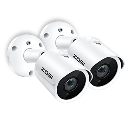 ZOSI 2Pack HD 4MP 1440P IP PoE Camera System,2560x1440 Resolution,30M IR Night Vision,IP66 Weatherproof Outdoor Indoor Bullet Security Camera with SD Slot,Support Motion Detection and Remotely View