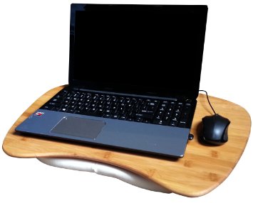 Lap Desk Laptop Table | Natural Bamboo Desk with Added Cushing | Large Enough for Any Size Laptop | Perfect for the Bed, Sofa, or Recliner