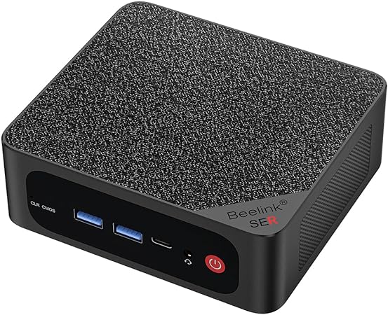 Beelink SER5 MAX Mini PC, AMD Ryzen 7 5800H(8C/16T, up to 4.4GHz), Mini Computer 16GB RAM 500G M.2 2280 NVME SSD Graphics 8 core 2000 MHz WiFi6/BT5.2/HDMI DP Type-C, Support 4K Triple Display