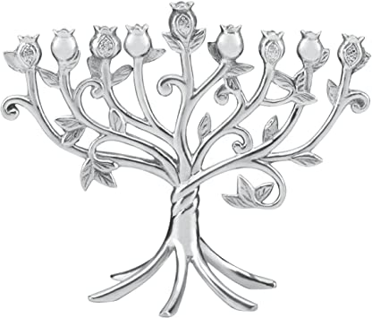 Lenox Judaic Blessings Metal Menorah