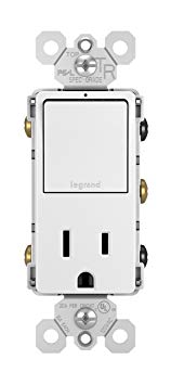 Legrand - Pass & Seymour radiant RCD38TRWCC6 Single Pole/3-Way Switch & 15 Amp Outlet, White