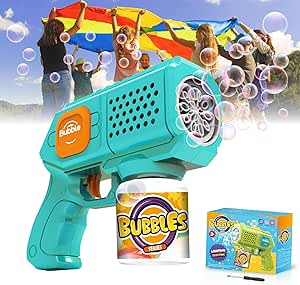 Panacare Seifenblasenpistole, Bubble Gun Kinder 5000  Blasen mit Seifenblasenlösung, Seifenblasenmaschine Outdoor Geschenk für Party/Hochzeit/Geburtstag, Bubble Machine Toys (Blue)