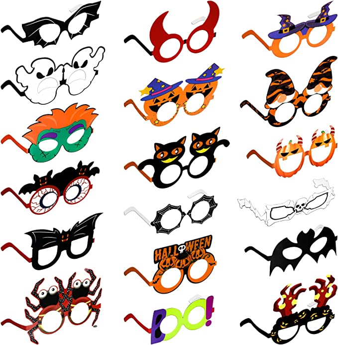 36 Pcs Halloween Glasses for Kids Adults Paper Party Eyeglasses Bulk Halloween Party Favors Pumpkin Sunglasses for Halloween Birthday Party Supplies