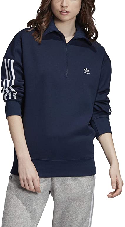 adidas Originals Women's Quarter Zip Crop Sweatshirt