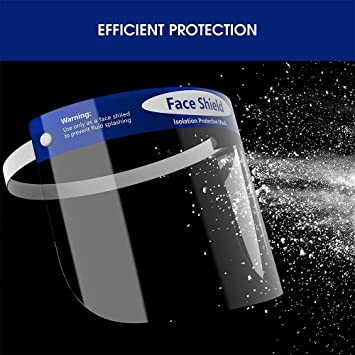 USA Seller FAST Shipping Safety Face Shield All-Round Protection Cap Clear Wide Visor Spitting Anti-Fog Lens, Transparent Shield Elastic Band for Men Women WAREHOUSE OFFICE INDOOR OUTDOOR