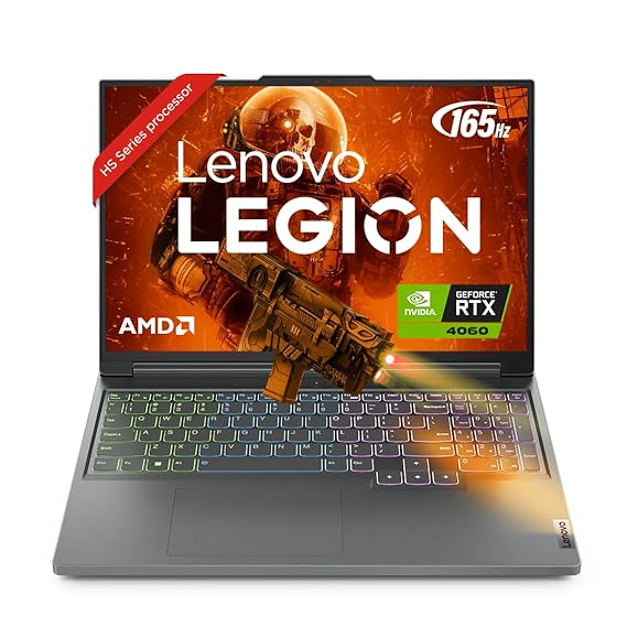 Lenovo Legion Slim 5 AI Powered AMD Ryzen 7 7840HS 16" (40.64cm) WQXGA IPS 165Hz 300Nits Gaming Laptop (16GB/1TB SSD/Win11/Office/NVIDIA RTX 4060 8GB/Alexa/3 Month Game Pass/Grey/2.4Kg), 82Y9009JIN