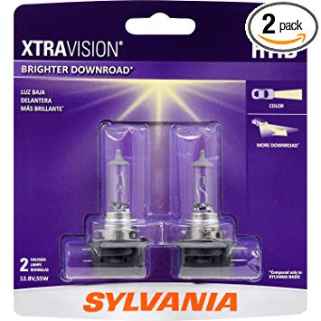 SYLVANIA H11B XtraVision Halogen Bulb, H11BXV.BP2 (Contains 2 Bulbs)