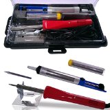 Whatnot Widgets 5-in-1 Electronic Soldering Kit with Free Tool Carry Case - Includes Corded 40 Watt Soldering Iron Tip Desoldering Pump Solder Stand - Electronics Repair Hobby and Crafts