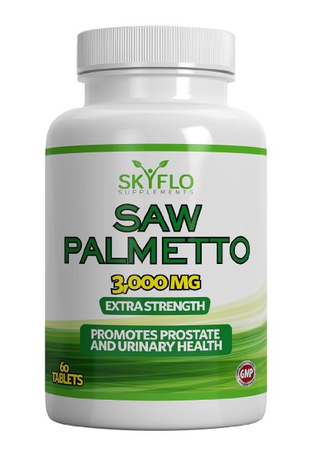 Saw Palmetto - 3000MG - Urinary Tract and Prostate Support. 60 Tablets.