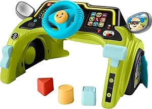 Fisher-Price Baby & Toddler Learning Toy Laugh & Learn Sit & Steer Driver Car Activity Center with Smart Stages for Ages 6  Months