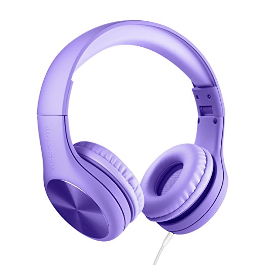 New! LilGadgets Connect  Pro Premium Volume Limited Wired Headphones with SharePort for Children (Purple)