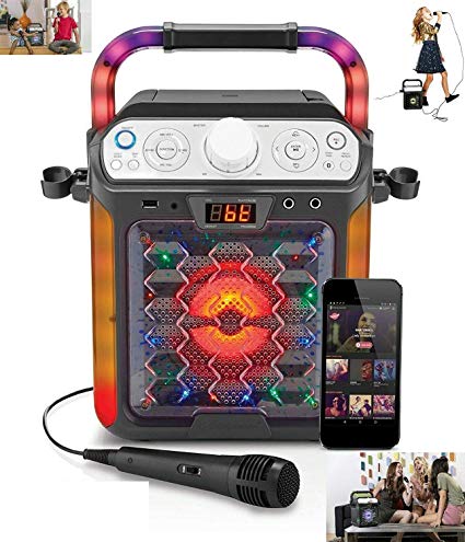 Singing Machine STVG785BTW Bluetooth Karaoke Machine with Disco Lights (BLACK-SML2088C Bluetooth)