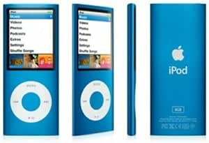 Music Player Compatible with MP4/MP3 - Apple iPod Nano 4th Generation (Blue, 8GB) (Renewed)