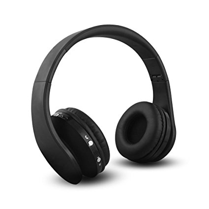 FX-Victoria for Bluetooth Headset Over Ear Headphone With Built in Microphone, Compatible with iPods, iPhones, iPads, Smartphones, Tablets, PC and Laptops (Black)
