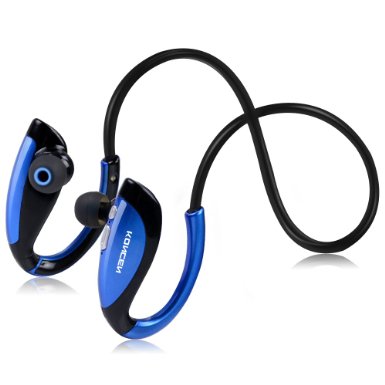 Bluetooth Headphones Koncen V4.1 Wireless Bluetooth Headsets Running Earphone Stereo in-Ear Noise Cancelling Sweatproof Gym Neckband with Mic Sports Earbuds (Blue&Black)