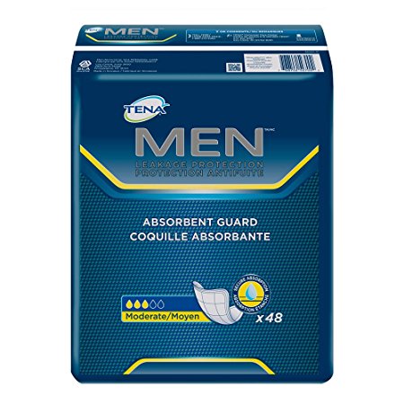 TENA Incontinence Guards for Men, Moderate Absorbency, 48 Count