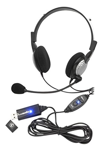 Andrea Communications C1-1022600-50 model NC-185 VM USB High Fidelity Stereo USB Computer Headset with Noise Canceling Microphone and Volume/Mute Controls