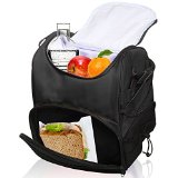 Large Insulated Lunch Bag with Adjustable Shoulder Strap Black