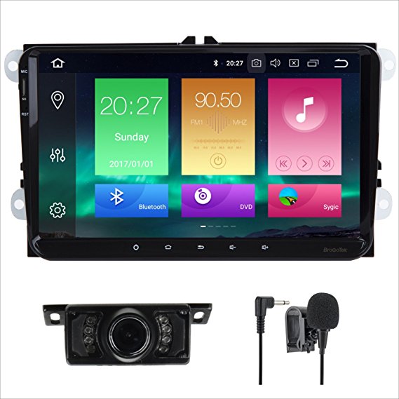 Android 8.0 Car Stereo Double 2 Din 9 Inch Capacitive Touch Screen GPS Navigation System for VW VOLKSVAGEN Golf Passat Tiguan Polo Jetta Skoda Seat Octa-core 4G RAM 32G ROM
