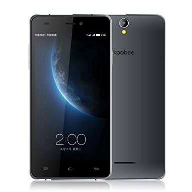 Sim Free Smartphone, Koobee A2 4G Unlocked Mobile Phone, 5.0 Inch HD IPS Screen 2G RAM 16GB Android 6.0 Handset 13MP / 5MP Dual Camera A-GPS Bluetooth Wifi - Black