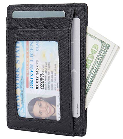 Small RFID Blocking Minimalist Slim Credit Card Holder Pocket Wallets for Men & Women