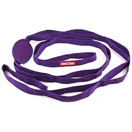 Peace Yoga® Durable 7ft Cotton Yoga Stretching Exercise Strap Band with Multiple Grip Loops - Choose Your Color