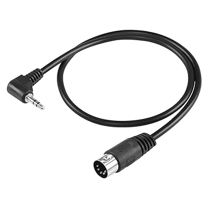 SinLoon 5-Pin DIN Male Cable, 5 Pin Din MIDI to 90 Degree 3.5mm(1/8in) TRS Male Jack Stereo Audio Cable for B & O System Playing Electronic Musical Instrument Signal Output 1.6FT (0.5m 5-PIN M)