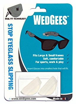 Wedgees Eyeglass Retainers, Dual fit Molded Clear (4   1) packs, (5 pairs)