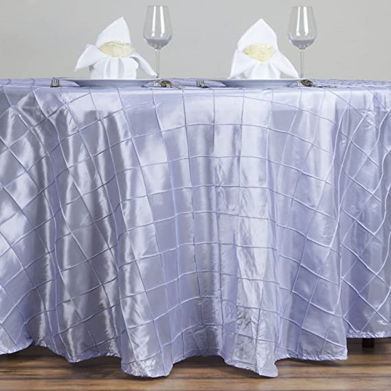 BalsaCircle 120-Inch Lavender Round Pintuck Taffeta Tablecloth Table Cover Linens for Wedding Party Kitchen Dining Events