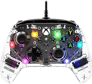 HyperX Clutch Gladiate RGB – Wired Controller, Officially Licensed by Xbox, Programmable RGB Lighting, Dual Trigger Locks, Programmable Buttons, Dual Rumble Motors, Clear