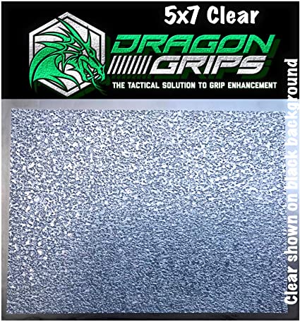 Dragon Grips 5x7 Clear Grip Tape Decal Stickers for iPhone Tablet Mouse Computer Textured Silicone Rubber Traction Grip Adhesive Great for Gaming Mouse Controllers and RC Vehicle Controls (Clear)