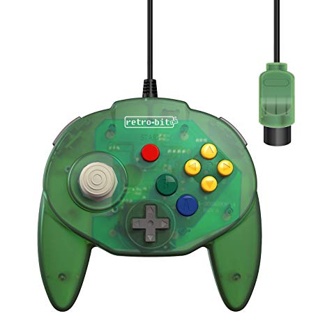 Retro-Bit Tribute 64 Wired N64 Controller for Nintendo 64 - Original Port - (Forest Green)