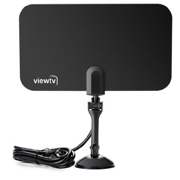 ViewTV Flat HD Digital Indoor TV Aerial - 25 Miles Range - Black