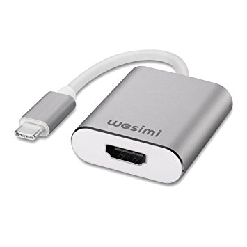 USB C to HDMI Adapter , wesimi USB 3.1 Type C (USB-C) to HDMI Adapter with Aluminum Case for 2017 Macbook pro/Samsung Galaxy S8 Silver