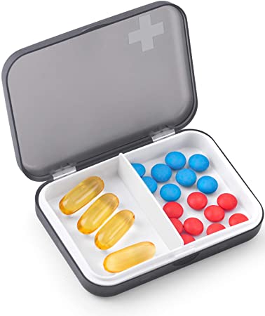 TookMag Daily Pill Organizer, 2 Times a Day Pill Box AM PM Pill Travel Case Extra Large Capacity Pill Container to Hold Vitamins,Pills,Fish Oil, Supplements and Medication