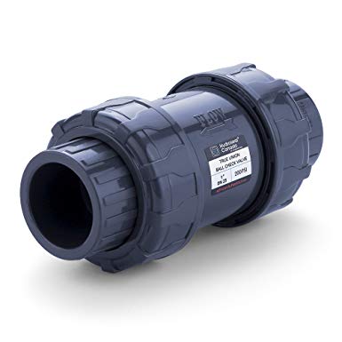 HYDROSEAL Sharkfellow 1’’ PVC True Union Ball Check Valve with Full Port, ASTM F1970, with EPDM Seals, Corrosion-Free, Service Free, Rated at 200 PSI @73F, Gray, 1 inch Socket (1'')
