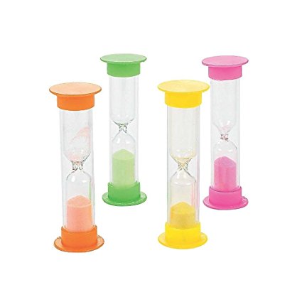3 Minute Plastic Colored Sand Timer - 12 Pack