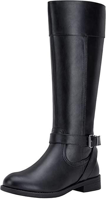 Jeossy Women's 50 Knee High Riding Boots Metal Buckle Calf Boot