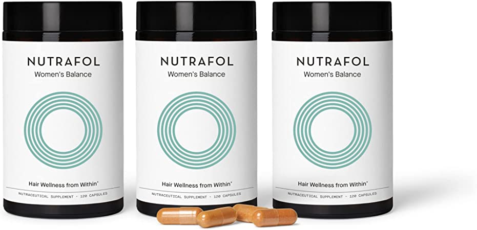 Nutrafol Women’s Balance Menopause Supplement, Clinically Proven Hair Growth Supplement for Visibly Thicker Hair and More Scalp Coverage Through Menopause (3-Month Supply)